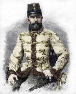 Ærkehertug Rudolf af Habsburg (1858-1889), kronprins af Østrig. Gravering af 1889. af Unknown artist