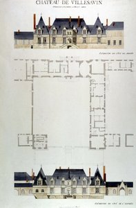 Arkitektur af Château de Villesavin, Tour i Sologne, Loir et Cher (41) af Unknown artist