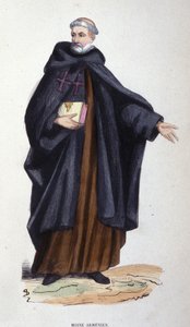 armensk munk. Gravering fra et album om religiøse ordrer, Paris af Unknown artist