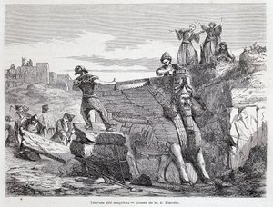 Assyrisk vinget tyr på stedet for Nineve - i “” Tour du monde”” 1. sem. 1863. af Unknown artist