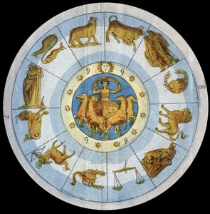 Astrologisk tegn - gravering fra "" Skikke og traditioner for alle folk i universet. Det vil sige historien om regeringen, lovene, militsen, om alle nationers religion fra de fjerneste tider til i dag "1856 af Unknown artist
