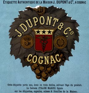 Autentisk etiket af J. Dupont & C¡, Cognac. 1882 udgave af Unknown artist