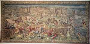 Slaget ved Pavia. Gobelin. 17. århundrede. Museum of Capodimonte, Napoli. af Unknown artist