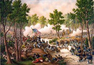 Slaget ved Spottsylvania mellem 8 og 18/05/1864. Stik v. 1888. af Unknown artist