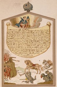 Kampscene med kanon i middelalderen - ex-voto Saint Barbe af Unknown artist