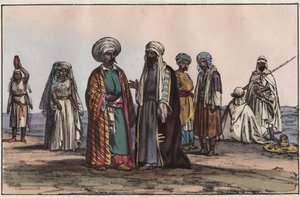 Beduiner - Beduiner - gravering fra "" Skikke og traditioner for alle folk i universet. Det vil sige historien om regeringen, lovene, militsen, om alle nationers religion fra de fjerneste tider til i dag "1856 af Unknown artist