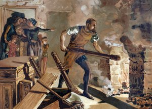 Bernard Palissy (1510-1589), keramiker, fransk arbejder på sammensmeltningen af sine emaljer. af Unknown artist