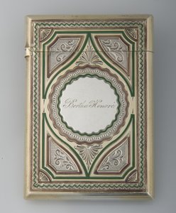 Bertha Palmers kortetui, ca.1865, Sterling sølv, emalje, Maker ukendt af Unknown artist