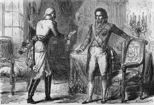 Forræderi mod Bernadotte - Jean Baptiste Jules Bernadotte (1763-1844) modtog en udsending (hemmelig agent) fra Preussen til Stockholm, Sverige den 18. december af Unknown artist