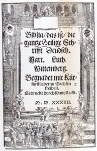 Luthers Bibel. Frontispice af Unknown artist