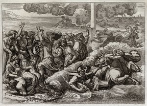 Bible of Royaumont, Det Gamle Testamente: Farao sænker sig i Det Røde Hav. Moses
