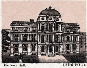 Boston, USA: udsigt over rådhuset. i "" Verden illustrerer 168 visninger"" Udateret (slutningen af det 19. århundrede) af Unknown artist