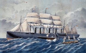Britisk dampskib Great Eastern af Unknown artist