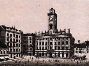 Budapest, Ungarn: Det gamle rådhus. i "" Verden illustrerer 168 visninger"" Udateret (slutningen af det 19. århundrede) af Unknown artist