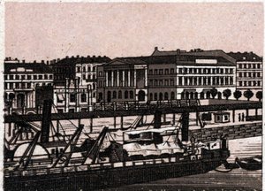 Budapest, Ungarn: udsigt over Donau-kajen. i "" Verden illustrerer 168 visninger"" Udateret (slutningen af 1800-tallet) af Unknown artist