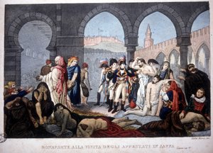 Kampagne (Ekspedition) af Egypten (1798-1801): Napoleon besøger Jaffa pestiferes i Egypten, omkring 1800. af Unknown artist