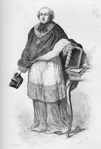 Kardinal Etienne-Charles de Lomenie de Brienne - Etienne de Lomenie de Brienne (1727-1794), fransk prælat og politiker - - gravering fra "" Frankrigs historie fortalt til mine børnebørn" - af Francois Guizot - 1872-1876 af Unknown artist