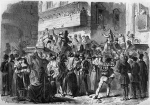 Karneval i Rom baseret på en tegning af Gierdziejewskiego i 1858. af Unknown artist
