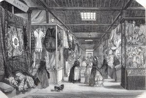 Carre du Palais Royal (Palais-Royal) i Paris i det 19. århundrede - Indgravering i "" Tableau-de-Paris"" af Edmond Texier 1852 af Unknown artist