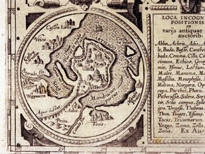 Carthage-udsigt over Tunis-bugten i et historisk atlas fra det 17. århundrede. af Unknown artist