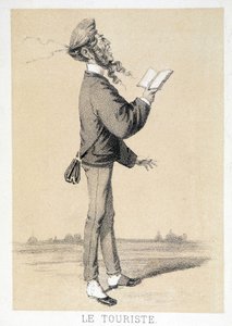 Tegnefilm af en engelsk turist omkring 1866. af Unknown artist