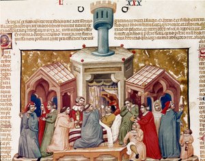 Ceremoni af viatica giver en døende (miniature af Unknown artist