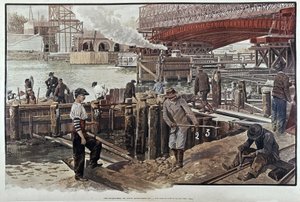 Konstruktion af Alexandre III-broen - i "" Le petit journal"" 05/1899 af Unknown artist