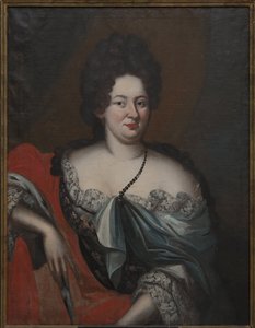 Charlotte Sophie, hertuginde de Courlande - Portræt af Charlotte Sophie (1651-1728), hertuginde af Kurland, anonym. Olie på lærred. Mål: 98x74 cm. Nationalmuseum Stockholm af Unknown artist