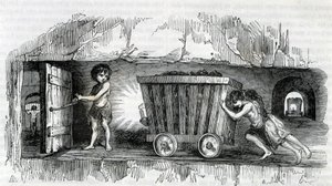 Børn, der arbejder i kulminerne i England af Unknown artist