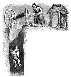 Børns nedstigning til en kulmine i England, omkring 1840. af Unknown artist