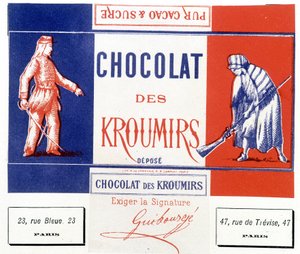 Chokolade af Kroumirs. Reklamemærke af Unknown artist