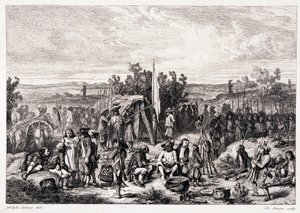 Chouans ved bivuak - i "" Det gamle og moderne Bretagne"" af Pitre-Chevalier, redigeret af W. Coquebert af Unknown artist