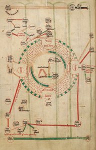 Cirkulært kort over Jerusalem, med templet og den hellige grav af Unknown artist