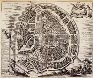 Bykort over Moskva i det 17. århundrede. af Unknown artist