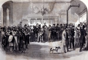 Borgerkrig (1861 - 1865), amerikansk borgerkrig. Værnepligtsfrie ribben foran fritagelseskontorerne. New York. af Unknown artist