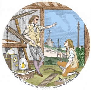 Claude Chappe (1765 - 1807), fransk ingeniør opfandt telegrafen i 1791. af Unknown artist