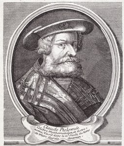 Claude Ptolemæus (v. 90 - v. 168), græsk astronom, matematiker og geograf. Indgravering af det 19. århundrede. af Unknown artist
