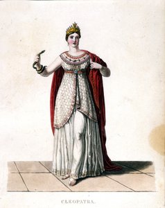 Cleopatra (-69 - -30) med en slange. af Unknown artist