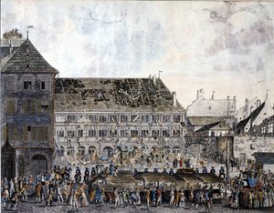 Klatring og plyndring af byhuset (rådhuset) i Strasbourg, 21. juli 1789. af Unknown artist