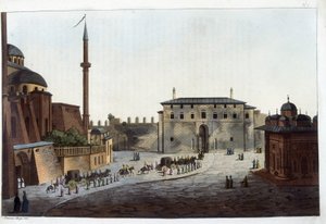 Konstantinopel: Serails dør. Soliman Den Store var den første, der bar hele sin gårdhave og harem dertil undtagen dem, der havde levet sammen med hans forgængere. I "" Le costume ancien et moderne af Unknown artist