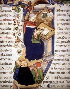 Kopist munk. 15. århundredes manuskript. af Unknown artist