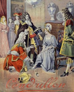 Forside til "" Askepot", fortælling om Perrault (opsats om sko). af Unknown artist