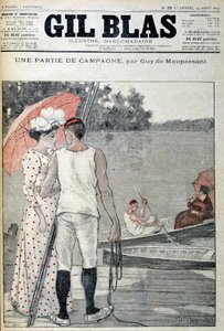 Cover af "" Gil Blas"" illustrerer "" A part of the Campaign""" af Guy de Maupassant. 14/08/1892. af Unknown artist