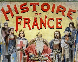 Omslag til bogen "" Histoire de France"" med historiske karakterer. af Unknown artist