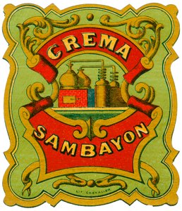 Crema Sambayon alkoholreklame (kromolitografi, slutningen af det 19. århundrede) af Unknown artist