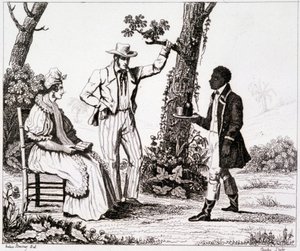 Creole of Martinique (sort tjener og et par hvide) - i "" Picturesque France"", T.III af Unknown artist