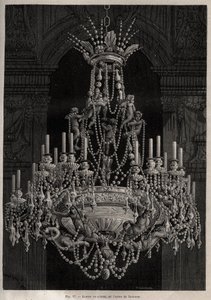 Krystallysekrone fra Baccarat-fabrikken - - gravering i 