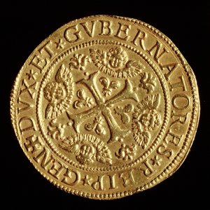 Valuta: fire ECU guld. 1652 Banca Carige numismatisk samling af Unknown artist
