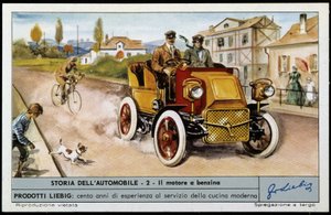 Daimler i 1897:4 cylindre, 4 takt, 20 hk. af Unknown artist