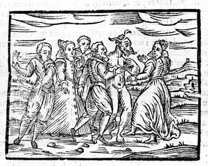 Dance with the Devil af Francesco Guaccio "" Compendium Maleficarum"" Milano 1608 af Unknown artist